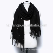Best seller acrylic pashmina winter shawls with pearls
